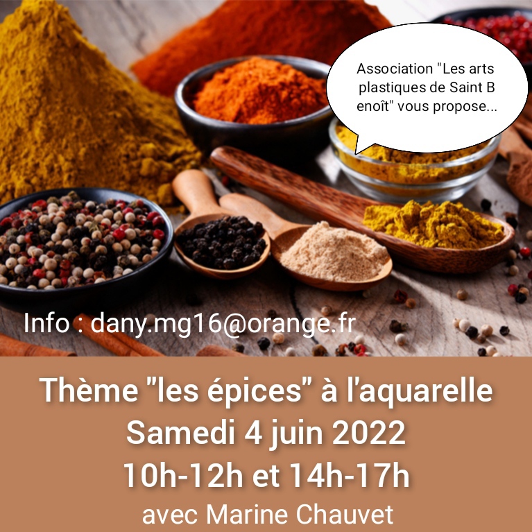4 juin – Thématique Epices, 5h – pers ext : 50€