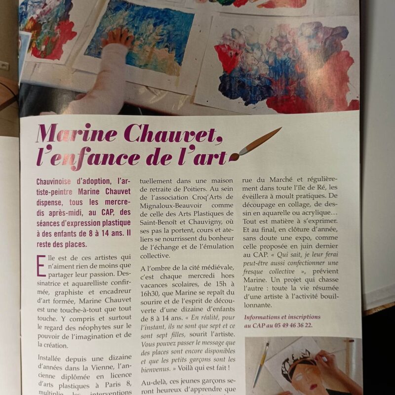 Presse : Entre-Nous à Chauvigny, janvier 2023 pour la promo de l&rsquo;atelier du CAP