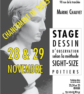STAGE DE DESSIN D'OBSERVATION - Sight-Size 28&29 nov. 9h30-18h